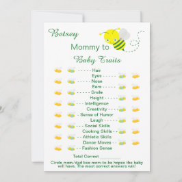 Printable Baby shower Game Baby Traits Kaarten