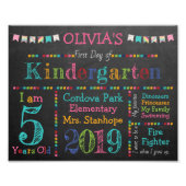 Printable Back to School Signs - Kindergarten Foto Afdruk (Voorkant)