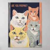Printable Bathroom Wall Art Cat Art Toilet Poster  (Voorkant)