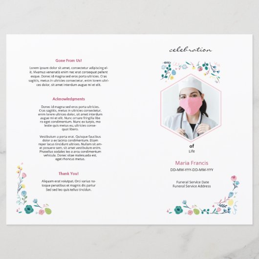 Printable begrafenisbrochure sjabloon (Voorkant)