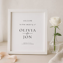 Printable Black and White Wedding Welcome Sign