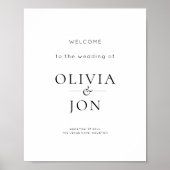 Printable Black and White Wedding Welcome Sign Poster (Voorkant)