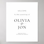 Printable Black and White Wedding Welcome Sign Poster (Voorkant)