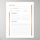 PRINTABLE blanco keukenrecept sjabloon voor multom Poster (Voorkant)