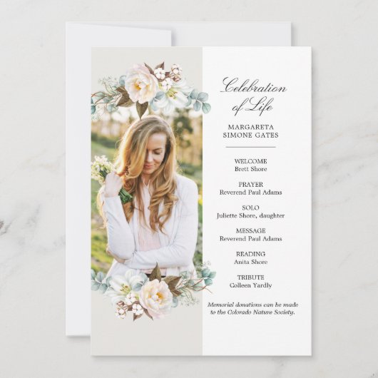 Printable Bloemen Viering van Life Flat Programma (Voorkant)