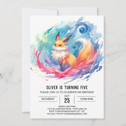 Printable Bohemian Fox Verjaardag Kaart (Voorkant)