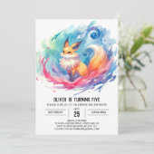 Printable Bohemian Fox Verjaardag Kaart (Staand voorkant)