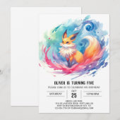 Printable Bohemian Fox Verjaardag Kaart (Voorkant / Achterkant)