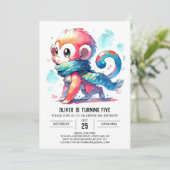 Printable Bohemian Monkey Birthday Kaart (Staand voorkant)