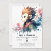 Printable Bohemian Monkey Birthday Kaart (Voorkant)