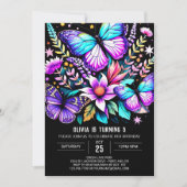 Printable Bohemian Vibrant Butterfly Verjaardag Kaart (Voorkant)