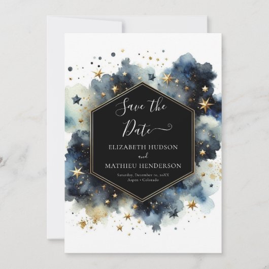 Printable Boho Hemelse Huwelijk Save The Date (Voorkant)