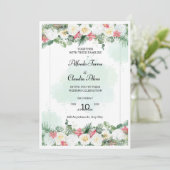 Printable bruiloft uitnodiging, bloemenuitnodiging kaart (Staand voorkant)