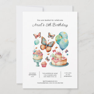 Printable Butterfly Birthday Party Invitations Kaart