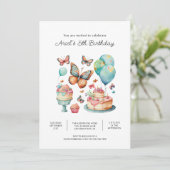 Printable Butterfly Birthday Party Invitations Kaart (Staand voorkant)