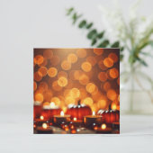 Printable Candle Lit Pumpkins Bokeh Scrapbook Kaart (Staand voorkant)