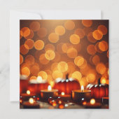 Printable Candle Lit Pumpkins Bokeh Scrapbook Kaart (Voorkant)