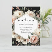 Printable Chic Roze Bloemen Huwelijk Save The Date (Staand voorkant)