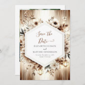 Printable Chic Rustic Wedding Save The Date (Voorkant / Achterkant)