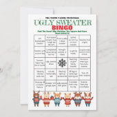 Printable Christmas Bingo-Ugly Sweater Party Game Kaart (Voorkant)