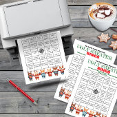 Printable Christmas Bingo-Ugly Sweater Party Game Kaart