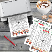 Printable Christmas Bingo-Ugly Sweater Party Game Kaart