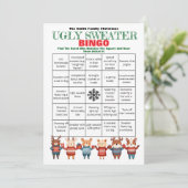 Printable Christmas Bingo-Ugly Sweater Party Game Kaart (Staand voorkant)
