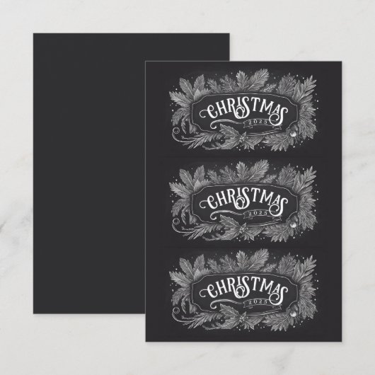 Printable Christmas Year Gift Labels Kaart (Voorkant / Achterkant)