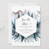 Printable Classic Mountain Wedding Save The Date (Voorkant)