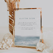Printable Coastal Waterverf Custom Wedding Sign Poster