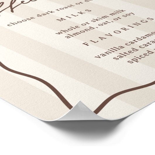 Printable Coffee Bar Menu Sign Poster (Hoek)