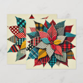 Printable Collage Pop Art Poinsettia Scrapbook Kaart (Voorkant / Achterkant)