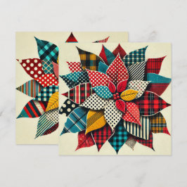 Printable Collage Pop Art Poinsettia Scrapbook Kaart