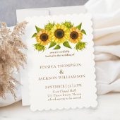 Printable Custom Wedding Card, sunflower  Kaart