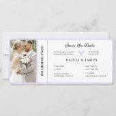Printable Destination Wedding Boarding Pass  Invit Kaart (Voorkant)
