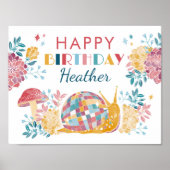 Printable Disco Garden Party Gelukkig Verjaardagst Poster (Voorkant)