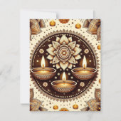 Printable Diwali Goud & Brons Scrapbook Papier Kaart (Voorkant)