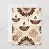 Printable Diwali Goud & Brons Scrapbook Papier Kaart (Achterkant)