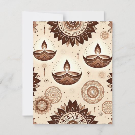Printable Diwali Goud & Brons Scrapbook Papier Kaart (Achterkant)