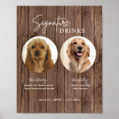 Printable Dog Signature Drinken Rustic Wedding Sig Poster (Voorkant)