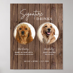 Printable Dog Signature Drinken Rustic Wedding Sig Poster