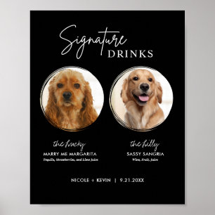 Printable Dog Signature Drinken Wedding Bar Sign Poster