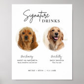 Printable Dog Signature Drinken Wedding Bar Sign Poster (Voorkant)