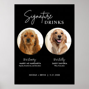 Printable Dog Signature Drinken Wedding Bar Sign Poster