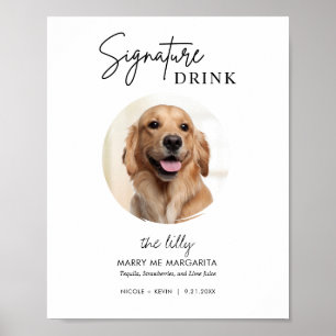 Printable Dog Wedding Signature Drink Sign Poster