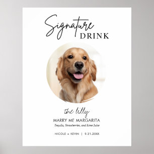 Printable Dog Wedding Signature Drink Sign Poster