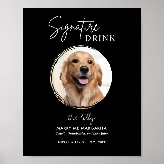 Printable Dog Wedding Signature Drink Sign Poster (Voorkant)