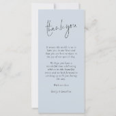 Printable Dusty Blue FloralsWedding Thank You Menu (Achterkant)