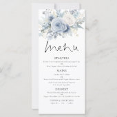 Printable Dusty Blue FloralsWedding Thank You Menu (Voorkant)