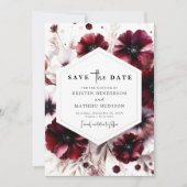 Printable Elegant Bourgondische bruiloft Save The Date (Voorkant)